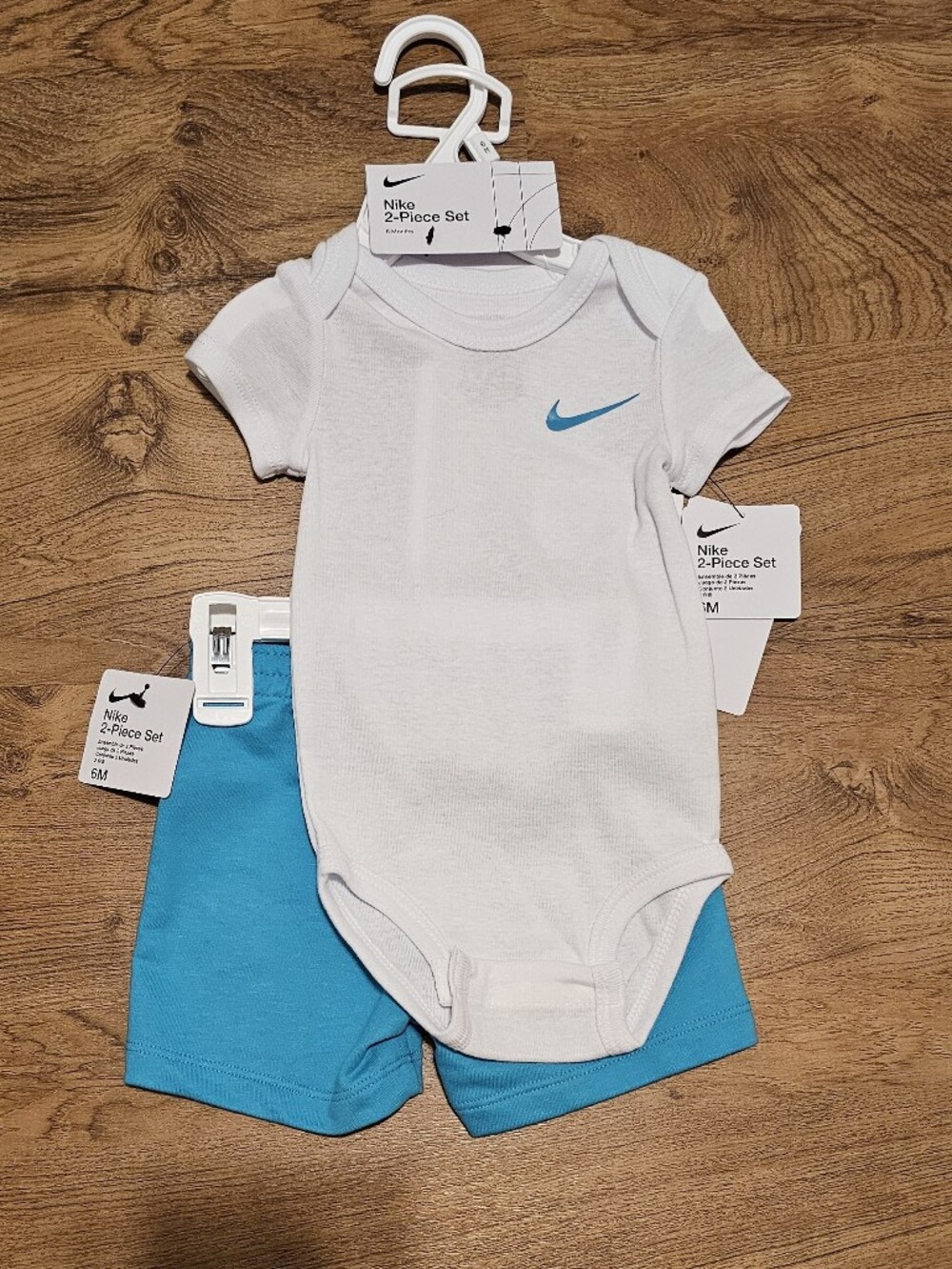 Nike White Onesie & Turquoise Shorts